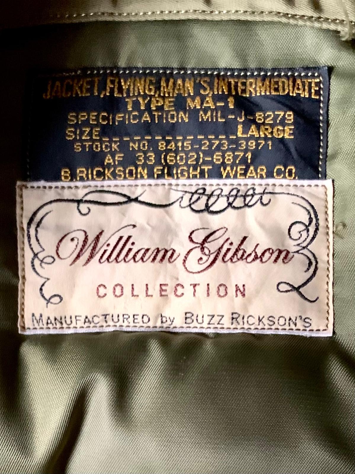 Buzz Rickson for William Gibson Flight Jacket