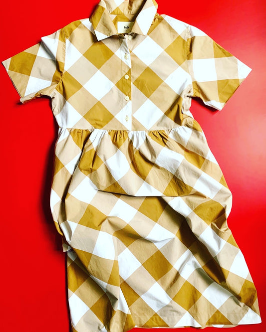 Folk Clothing Gingham Maxi Dress.