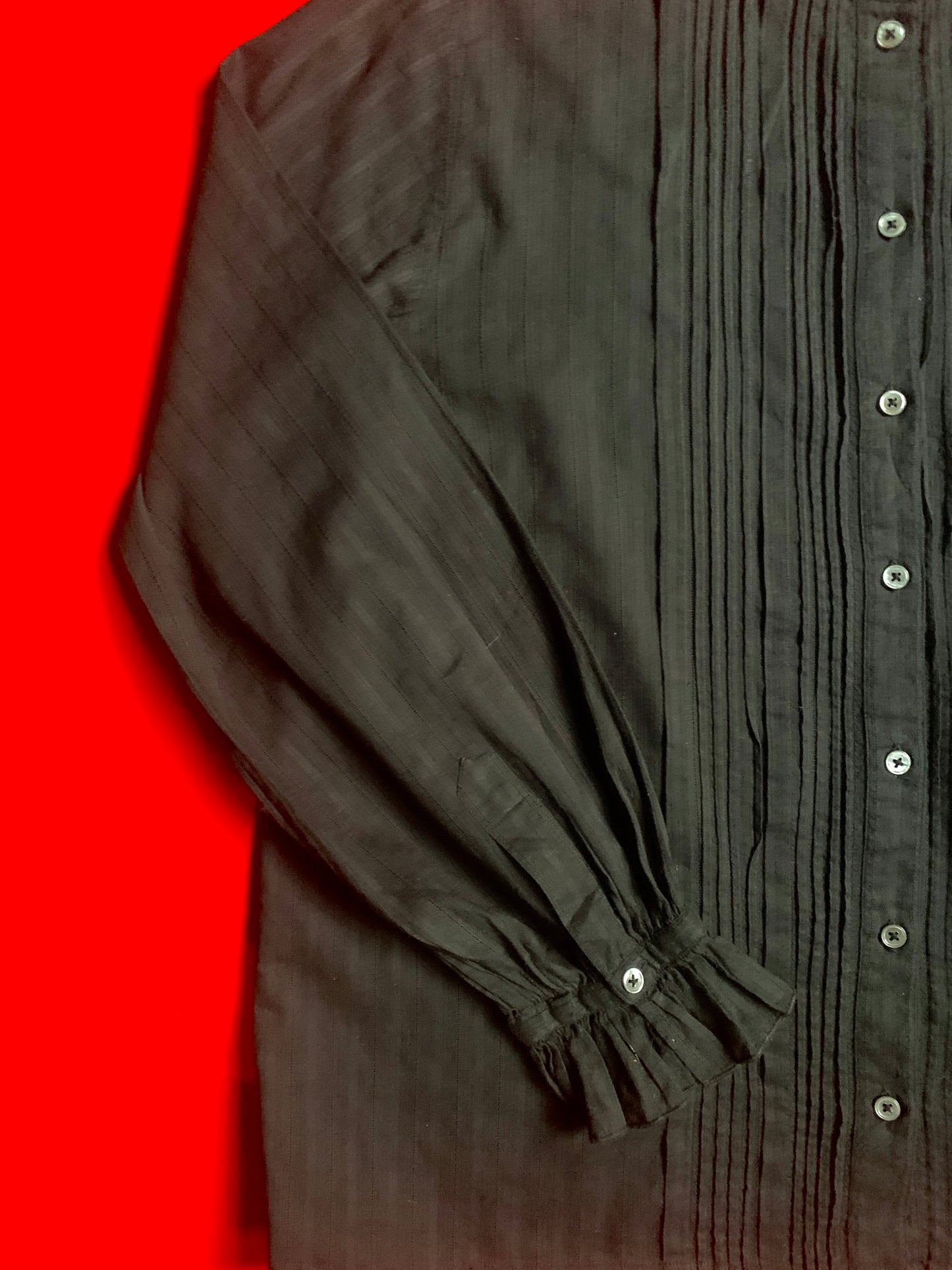 Soeur Pleat Fronted High Collared Shirt.