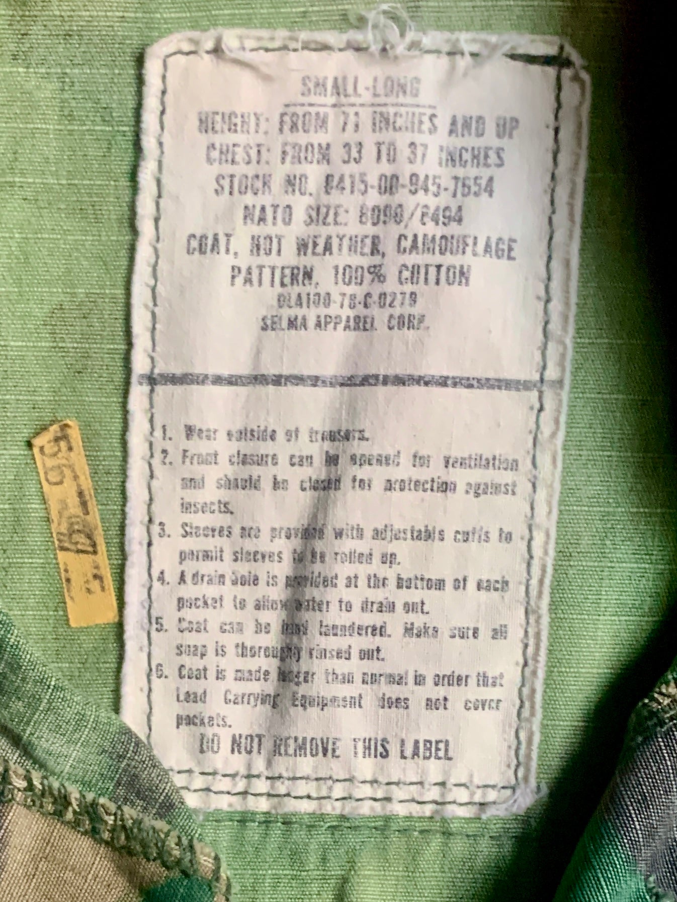 ERDL US Navy RDF Camouflage Jacket