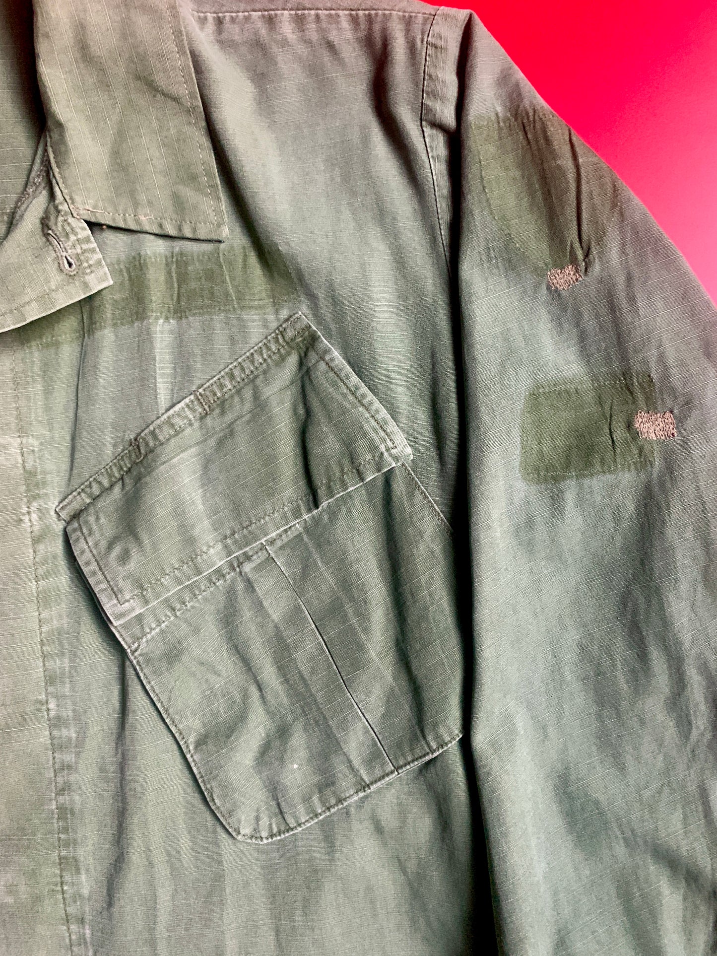 US Army Poplin Slant Pocket Fatigue Jacket 1969 Dated.