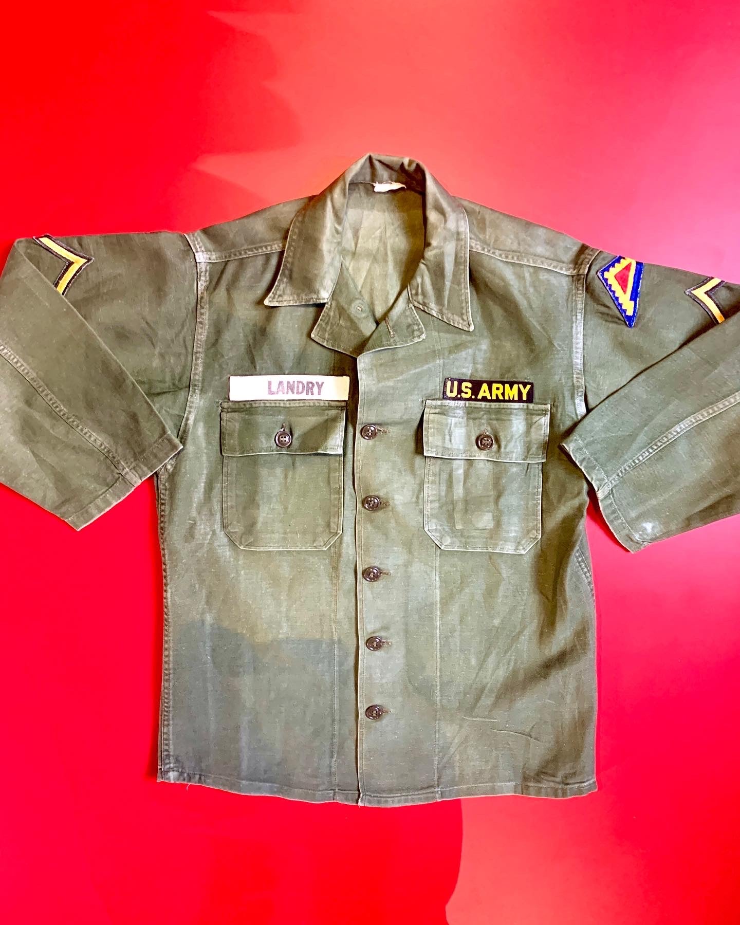 US Army OG107 First Pattern Shirt 1962 Dated